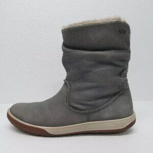 Ecco Gray Leather Winter Boots Gore-Tex Size 6